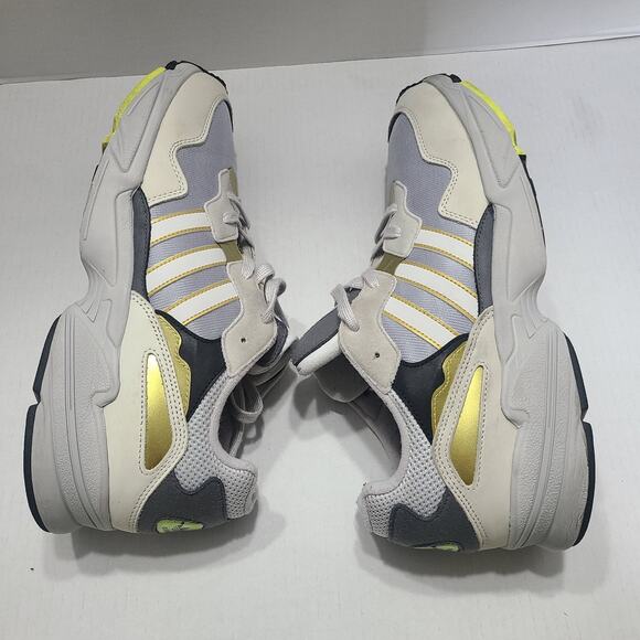 Men's Adidas Running Shoes Originals Yung 96 Sz 13 Sneakers Gray White Gold - Picture 9 of 10